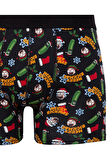 Mavi Yılbaşı Temalı Siyah Boxer 0911246-900