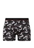Mavi Baskılı Siyah Boxer 0911375-900