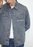 Mavi Loran Premium Blue Puslu Açık Gri Jean Ceket 0110003-86615