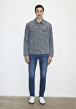 Mavi Loran Premium Blue Puslu Açık Gri Jean Ceket 0110003-86615