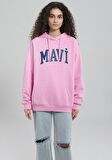 Mavi Logo Baskılı Kapüşonlu Pembe Sweatshirt 1600361-71038