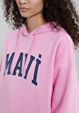 Mavi Logo Baskılı Kapüşonlu Pembe Sweatshirt 1600361-71038