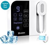 Yasomi Depilatör Optimal Teknoloji Sınırsız Atım Safir Buz Soğutma Sistem 9 Kademeli Epilasyon Cihazı