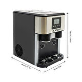 Yasomi Coolmaster ZBS15 3in1 Küp & Kırılmış Buz, Soğuk Su LCD Dokunmatik Inox Gövde 2l Tanklı Buz Makinesi