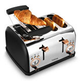  Yasomi YK-628T 4 Dilimli Geniş Yuvalı Ekmek Kızartma Makinesi