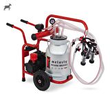 Melasty Junior İkili Keçi Süt Sağma Makinesi (Alüminyum Güğüm - Kauçuk Memelik) (Junior) (Kuru Pompa)