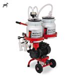 Melasty Micro İkili Keçi Süt Sağma Makinesi (Alüminyum Güğüm - Silikon Memelik) (Micro) (Çift Güğüm) (Kuru Pompa)