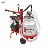 Melasty Ecomini Last Point İkili Koyun Süt Sağma Makinesi (Alüminyum Güğüm - Silikon Memelik) (Kuru Pompa)