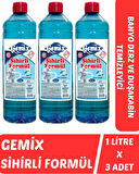 Gemix Sihirli Formül Mavi Su Fayans Derz Duşakabin Temizleyici 1000 ml 3 Adet