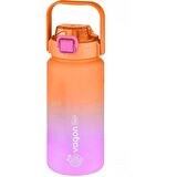 Vagonlife 1500 ml Pipetli pipetsiz Kullanım Çift Renk Softtouch Motivasyon Matarası