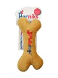 Herniks Sesli Peluş Nakışlı Köpek Oyuncağı - Mini Bone 18cm Sarı