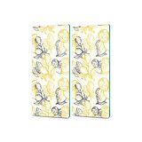 Decovetro Cam Kahve Sofra Sunum Tablası 2'li Set Vintage Limon Desenli