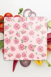 Decovetro Cam Kesme Tahtası ve Sunumluk Kare Love Serisi Gül Desenli 30 x 30 cm