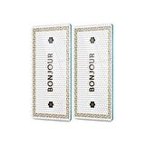 Decovetro Cam Kahve Sofra Sunum Tablası 2'li Set Bonjour 30 x 15 cm