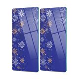 Decovetro Cam Kahve Sofra Sunum Tablası 2'li Set Mor Kar Tanesi Desenli 30 x 15 cm
