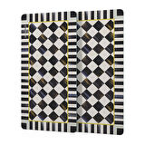 Decovetro Cam Kahve Sofra Sunum Tablası 2'li Set MacKenzie Siyah Beyaz Dama 30 x 15 cm