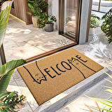 Decovetro Paspas Kedi Welcome Desenli Kapı Önü Paspası 40 x 60 cm