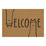 Decovetro Paspas Kedi Welcome Desenli Kapı Önü Paspası 40 x 60 cm
