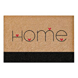Decovetro Kapı Önü Halı Paspas Renkli Kalp Home Desenli 40 x 60 Cm