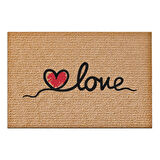 Decovetro Kapı Önü Halı Paspas Renkli Love Desenli 40 x 60 Cm