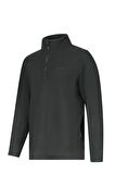 2AS CARLOW Yarım Fermuarlı Erkek Polar Sweatshirt Siyah