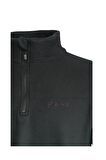 2AS CARLOW Yarım Fermuarlı Erkek Polar Sweatshirt Siyah