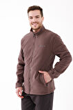 2AS Saka Tam Fermuarlu Erkek Polar Sweatshirt Mürdüm