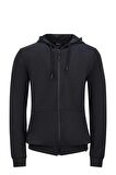 2AS Orgeen Kapşonlu Tam Fermuarlı Sweatshirt Siyah
