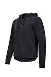2AS Orgeen Kapşonlu Tam Fermuarlı Sweatshirt Siyah