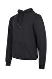 2AS Ozwet Kapşonlu Sıfır Yaka Sweatshirt Siyah