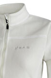2AS Cara Kadın Tam Fermuarlı İnce Polar Sweatshirt Beyaz