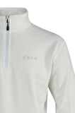 2AS Cedric Erkek Yarım Fermuarlı İnce Polar Sweatshirt Beyaz