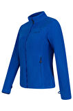 2AS Cara Kadın Tam Fermuarlı İnce Polar Sweatshirt Mavi