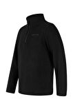 2AS Clara Çocuk Yarım Fermuarlı İnce Polar Sweatshirt Siyah