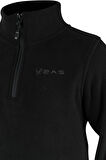 2AS Clara Çocuk Yarım Fermuarlı İnce Polar Sweatshirt Siyah