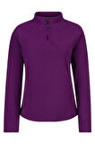 2AS Camila Kadın Yarım Fermuarlı İnce Polar Sweatshirt Mor