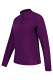 2AS Camila Kadın Yarım Fermuarlı İnce Polar Sweatshirt Mor