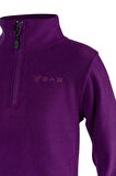 Clara Çocuk Yarım Fermuarlı İnce Polar Sweatshirt Mor