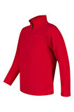 Clara Çocuk Yarım Fermuarlı İnce Polar Sweatshirt Kırmızı