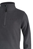 2AS Clara Çocuk Yarım Fermuarlı İnce Polar Sweatshirt Antrasit