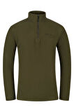 2AS Cedric Erkek Yarım Fermuarlı İnce Polar Sweatshirt Haki