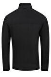2as Chestert Erkek Tam Fermuarlı İnce Polar Sweatshırt Siyah