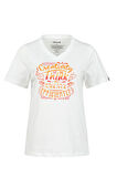 2AS Alone Baskılı V Yaka Kadın T-Shirt 411