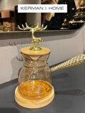 Sembol Festive Borosilikat Cam Cezve 350 ml GLASSART-024
