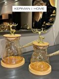 Sembol Festive Borosilikat Cam Cezve 350 ml GLASSART-024
