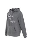 defy's KADIN BASKILI KAPÜŞONLU SWEAT ANTRASİT - XL