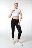 defy's KADIN YAKA DETAYLI CROP GRİ - S