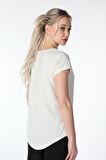 defy's KADIN KISA KOLLU KAYIK YAKA TİŞÖRT EKRU - S