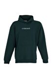 defy's ERKEK BASKILI KAPÜŞONLU SWEATSHIRT YEŞİL - S