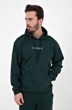 defy's ERKEK BASKILI KAPÜŞONLU SWEATSHIRT YEŞİL - S